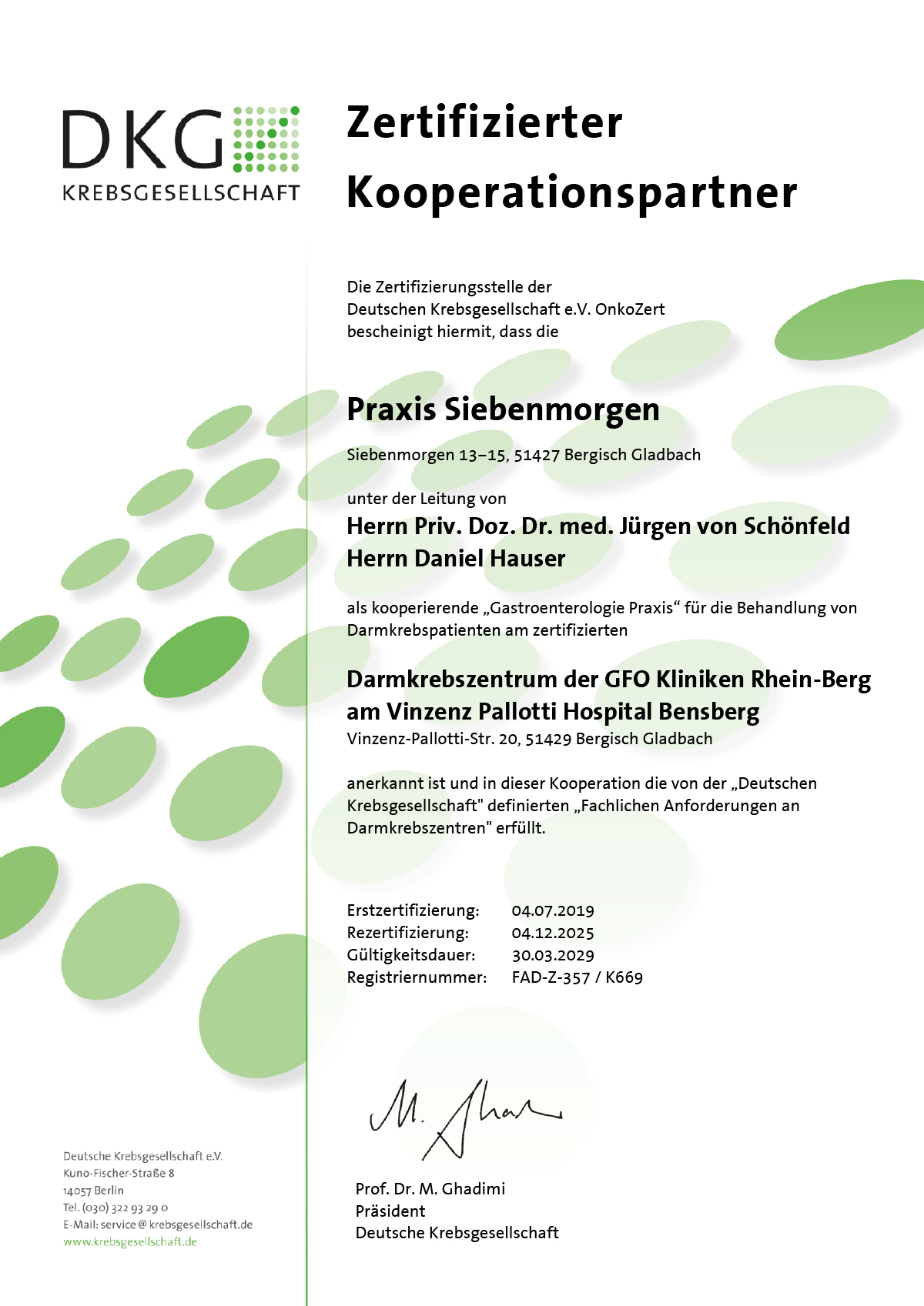 DKB Zertifikat: Zertifiziertes Darmkrebszentrum