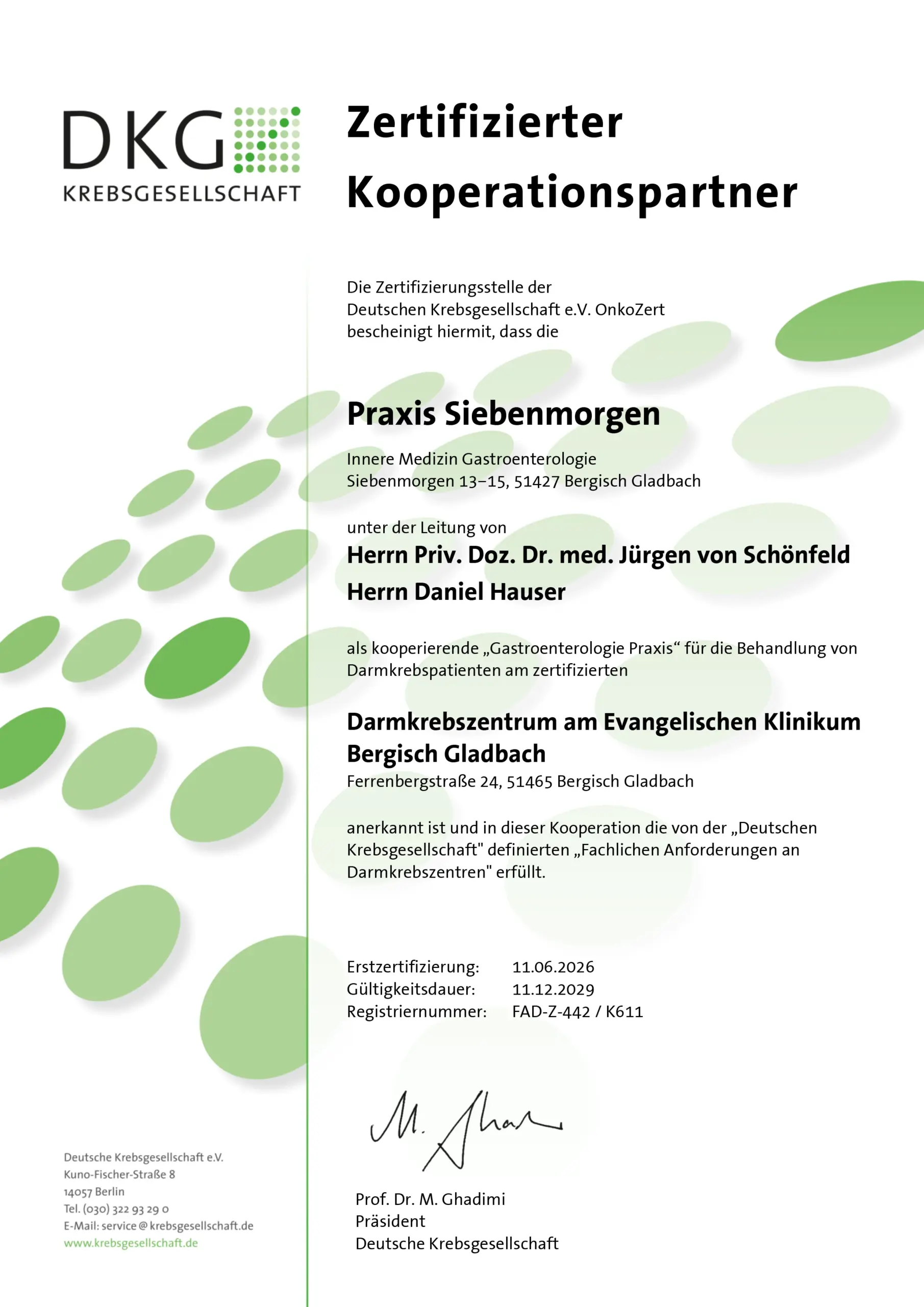 DKB Zertifikat: Zertifiziertes Darmkrebszentrum